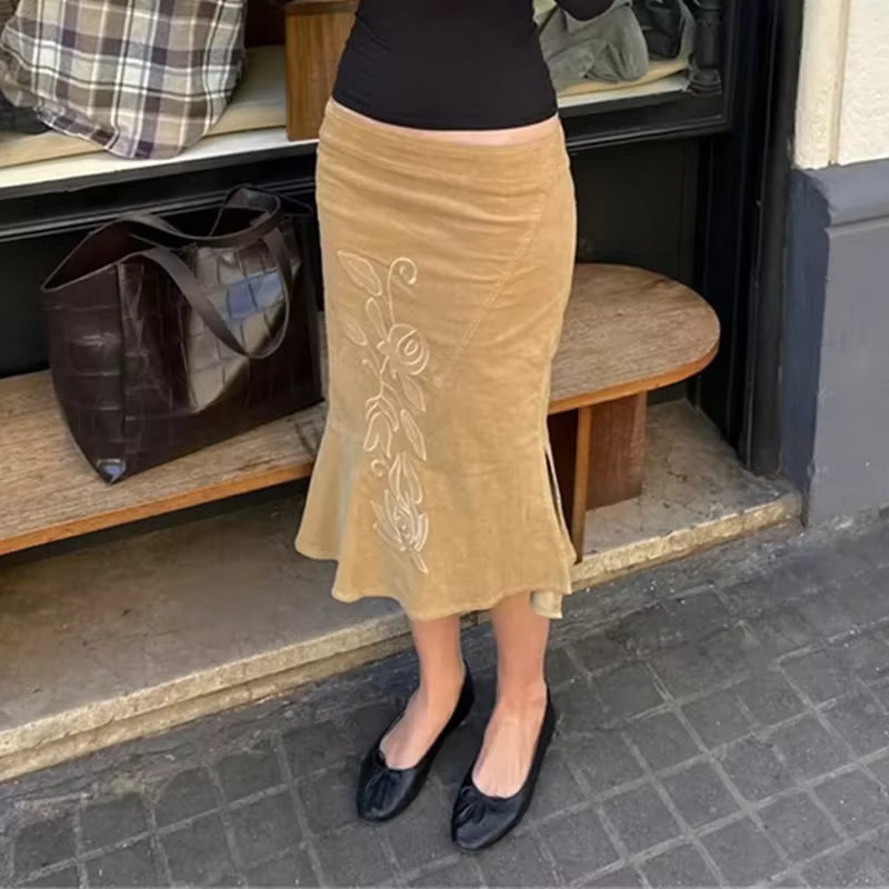 Jupe longue vintage imprimée été 2026 pour femme