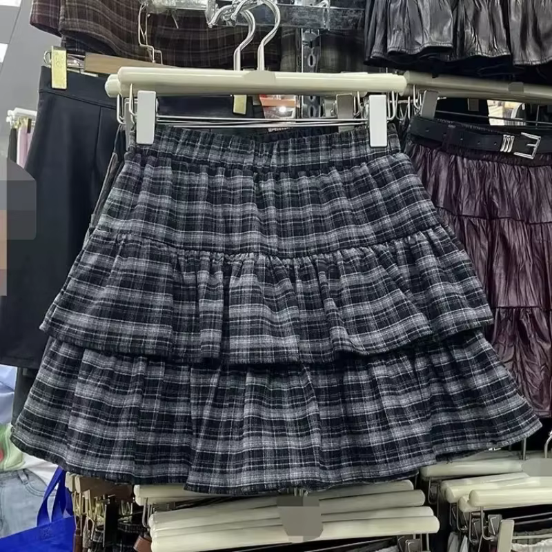 Jupe imprimée Kawaii de style japonais, jupe courte décontractée Lolita Y2k pour filles, jupe à volants vintage punk chic pour femmes, design subculture