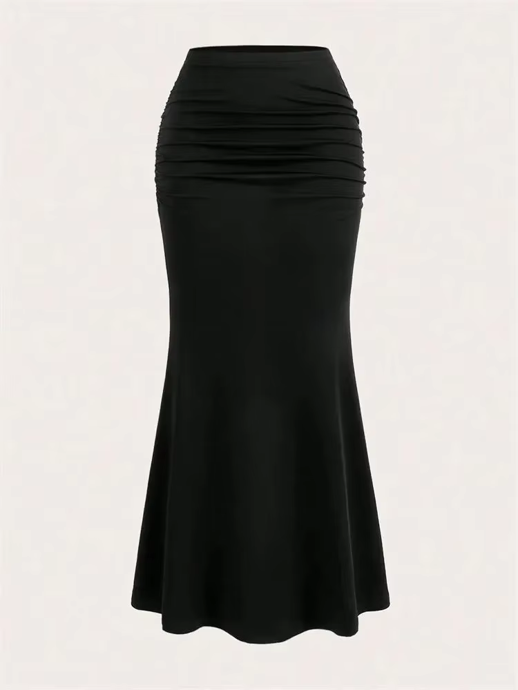 Jupe Longue Sirène Élégante Taille Haute Polyvalente Pour Femmes Occasions Spéciales Automne Hiver