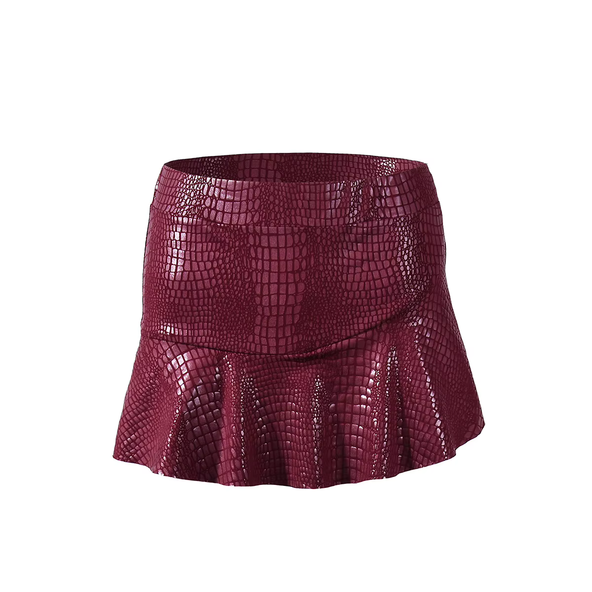 Jupe-pantalon extensible en similicuir effet verni pour femme