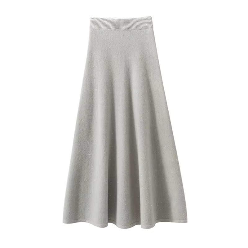 Chic femmes pull Suite jupe 100% cachemire a-ligne
