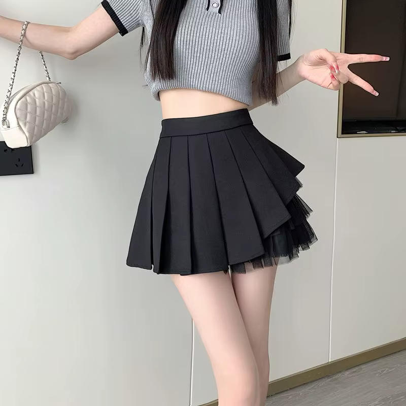 2026 Mesh pleated skirt for girls - summer hot girl short