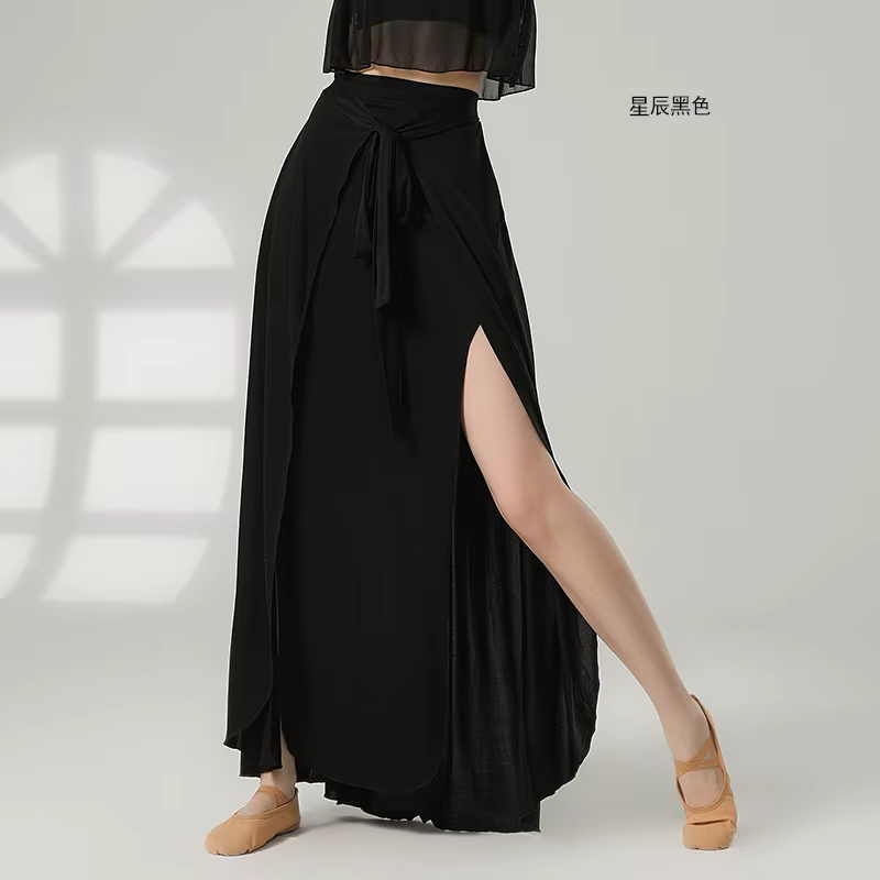 Jupe fluide pantalon femmes danse classique pratique culottes ceinture enveloppante danseuse formation Fusion fée Ballet Dancewear côté fendu nouveau