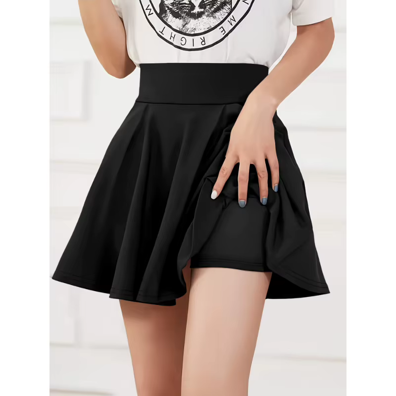 Women's Half Body Skirt Sweet Style Slim Knit Solid Colour A-line