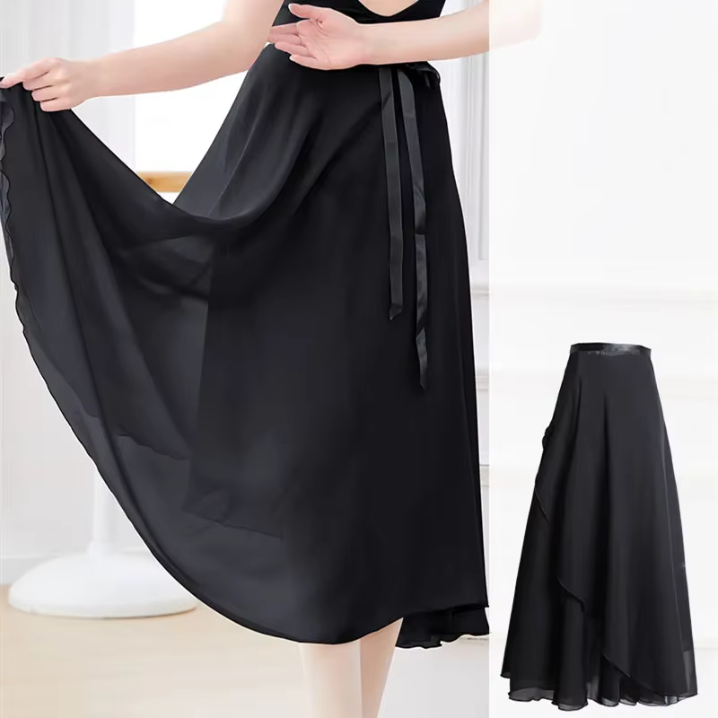Jupe de ballet pour adultes taille unique noire blanche rouge gris violet bleu ciel entraînement danse tutu mousseline de soie