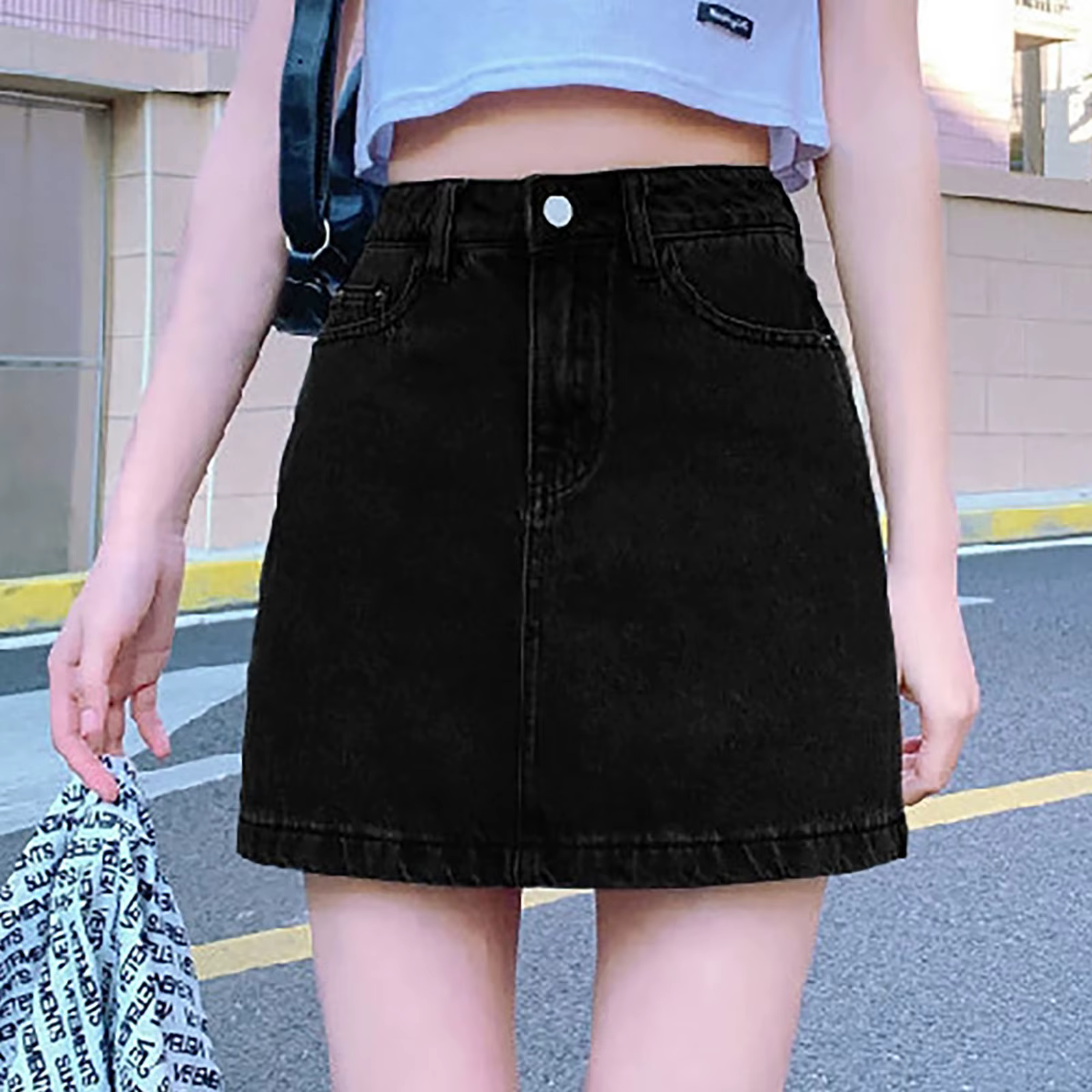 Femmes jupe en jean été taille haute décontractée a-ligne Mini jupes Streetwear Faldas Mujer mode coréenne