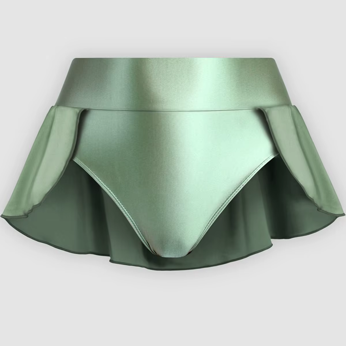 MJINM Mini-jupe de danse sexy en satin brillant et lisse