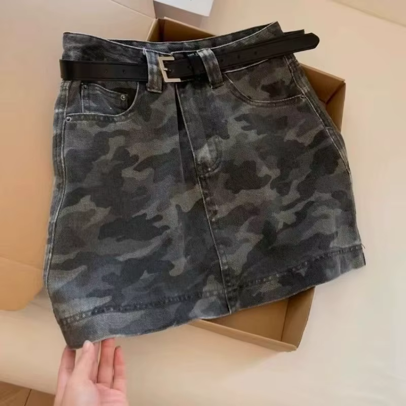 Spice Girls – jupe courte en jean Camouflage pour femmes