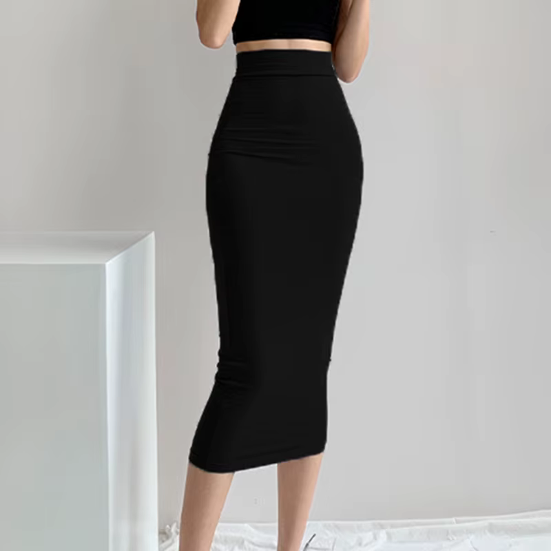 QOERLIN – jupe en cuir PU pour femme