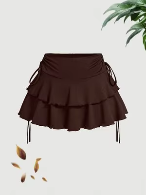 Jupe courte à volants pour femmes grandes tailles