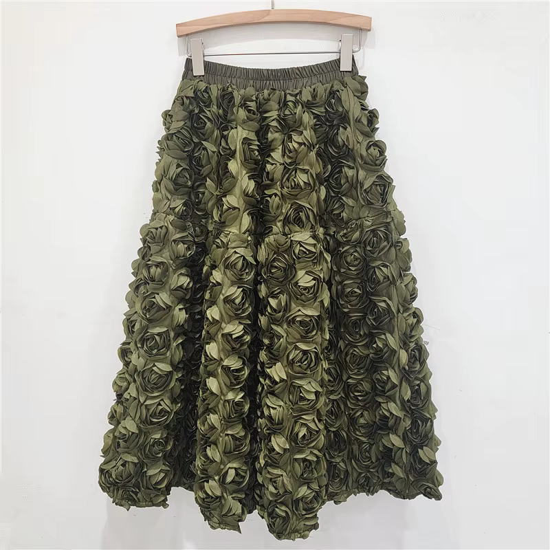 Jupe longue femmes jupes florales taille haute élastique une ligne florale décontracté Y2k Streetwear élégant épissure Maxi printemps 2025 Club de fête