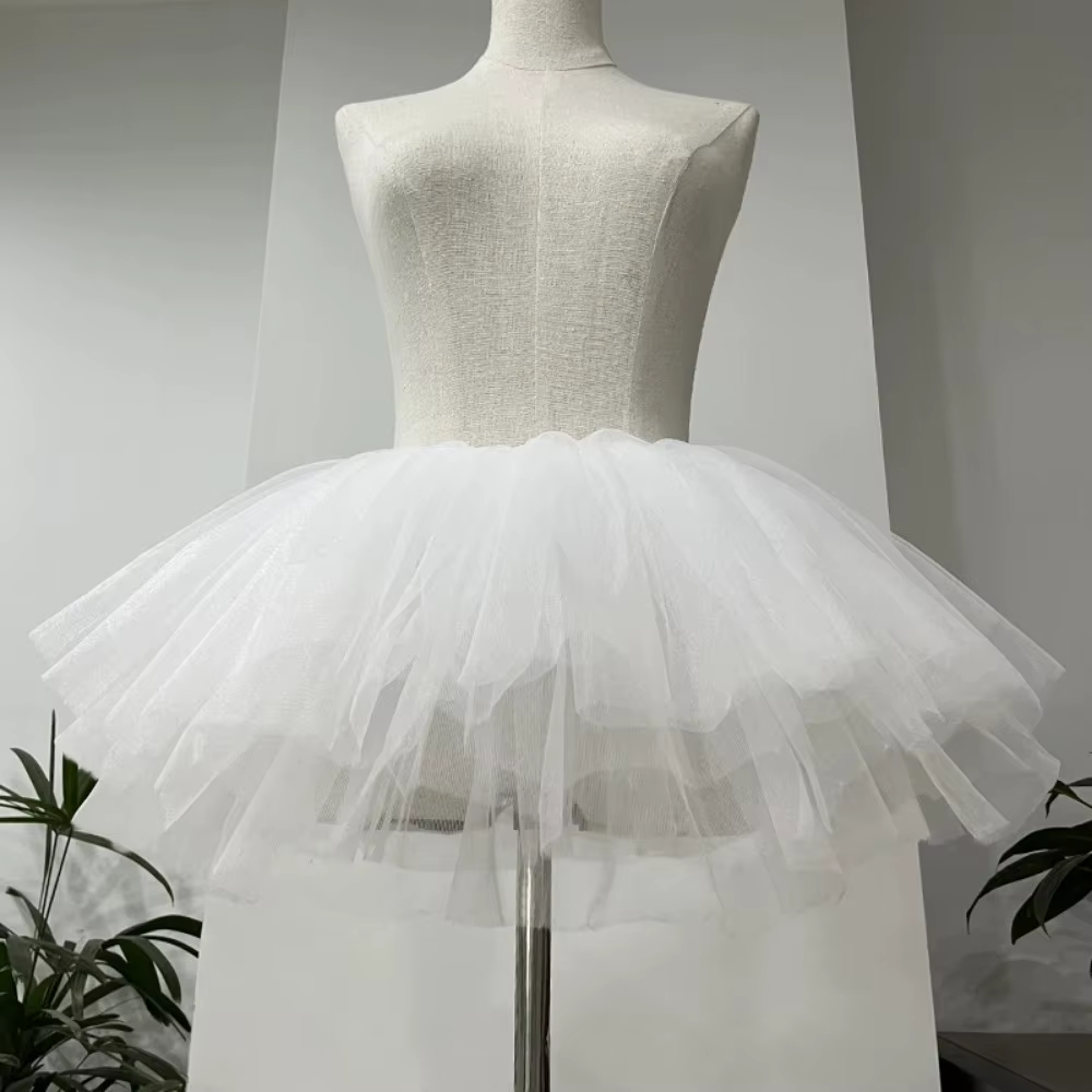 Sous-jupe bouffante Lolita en polyester avec dentelle pour bal, cosplay et tenues junior décontractées