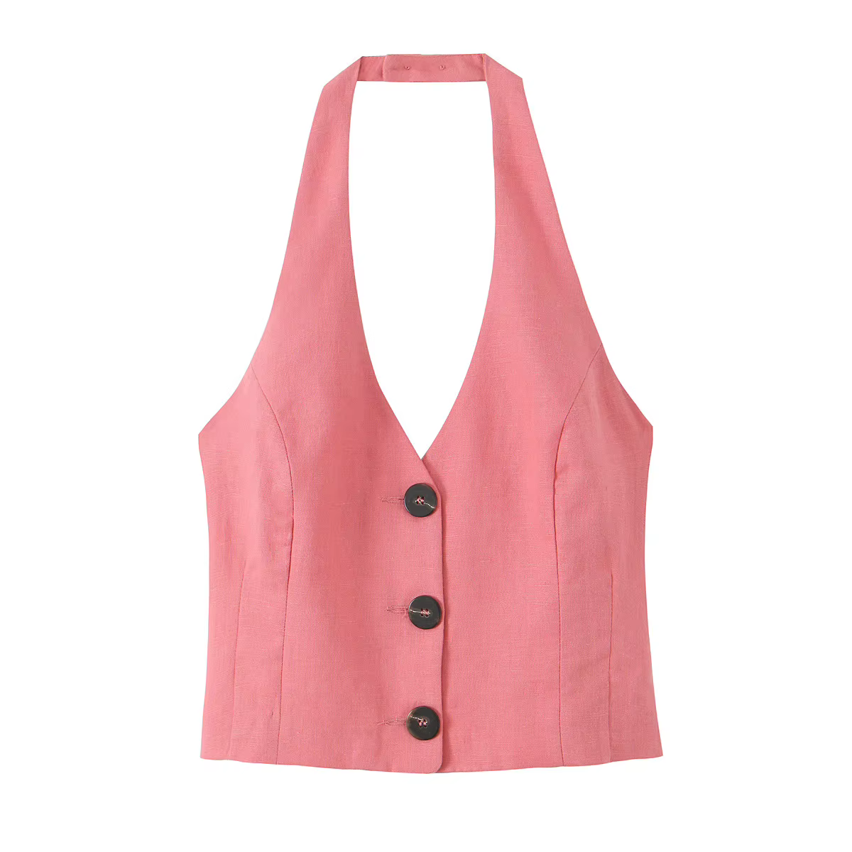 HH femmes jupe ensemble col en v simple boutonnage solide court gilet haut + mode taille haute fermeture éclair ourlet