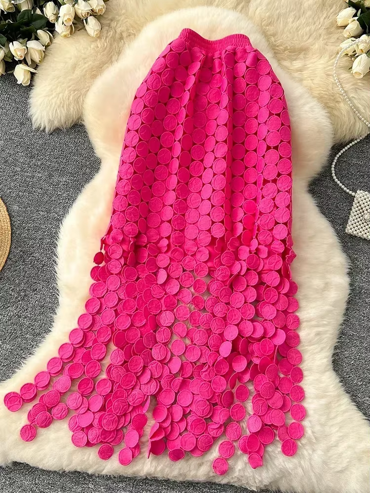 Jupe tube femme évider à pois gland automne taille haute minceur mi-longue droite fête sexy faldas femme sk008 style streetwear tricoter polyester mixte occassions spéciales