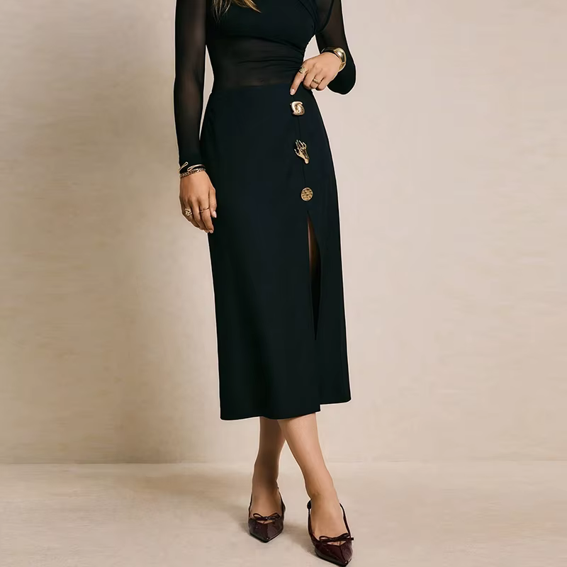 Nouvelle jupe noire tendance pour femmes