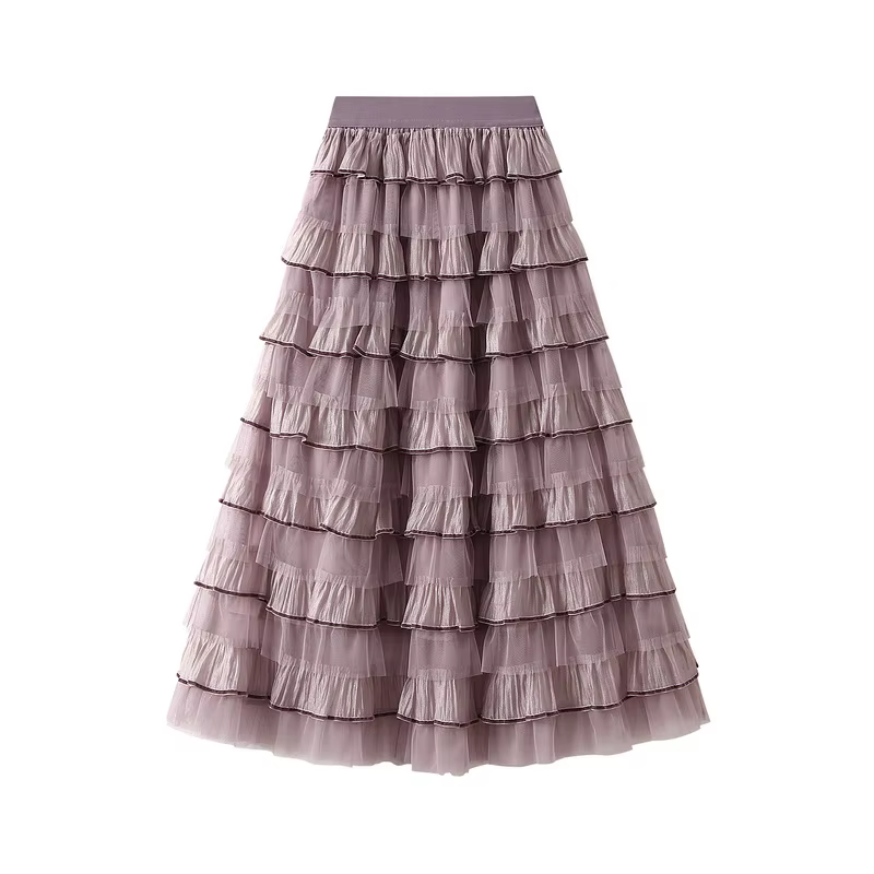 Jupe midi en tulle bouffant pour femme