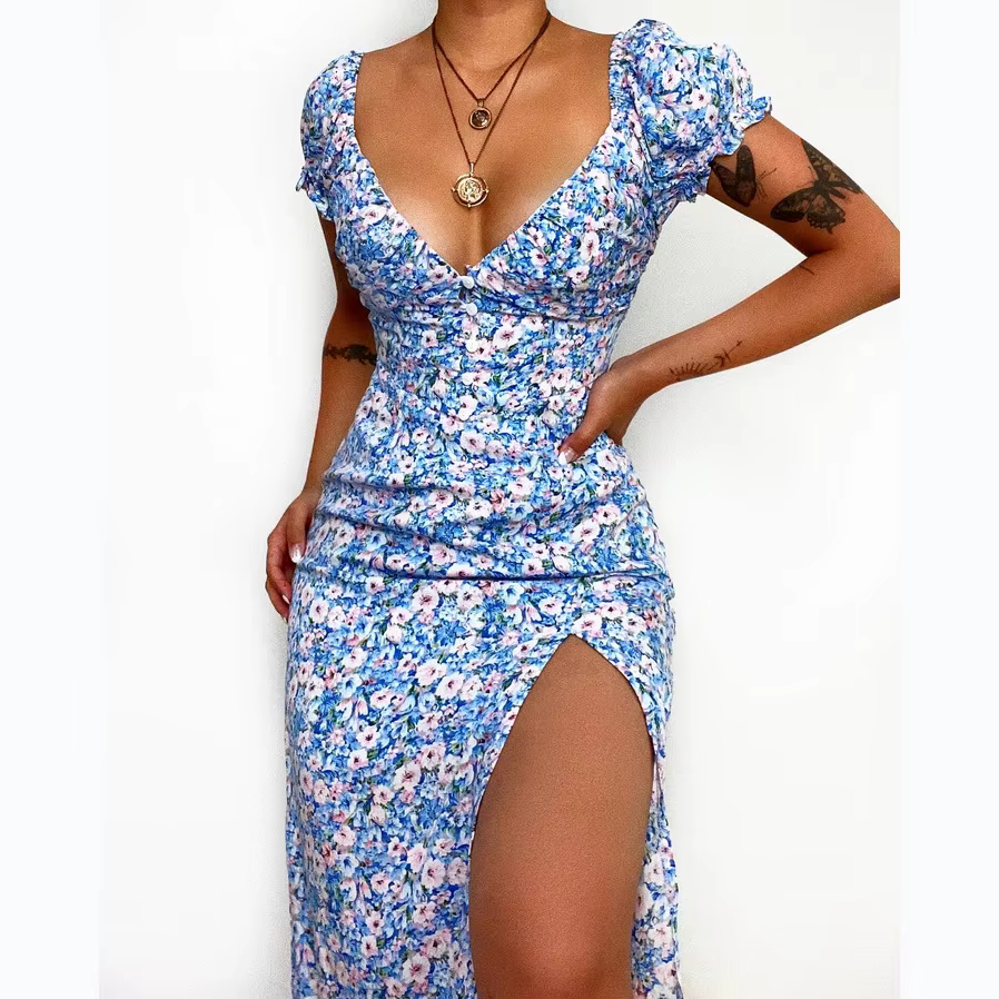 Robe midi à imprimé floral doux