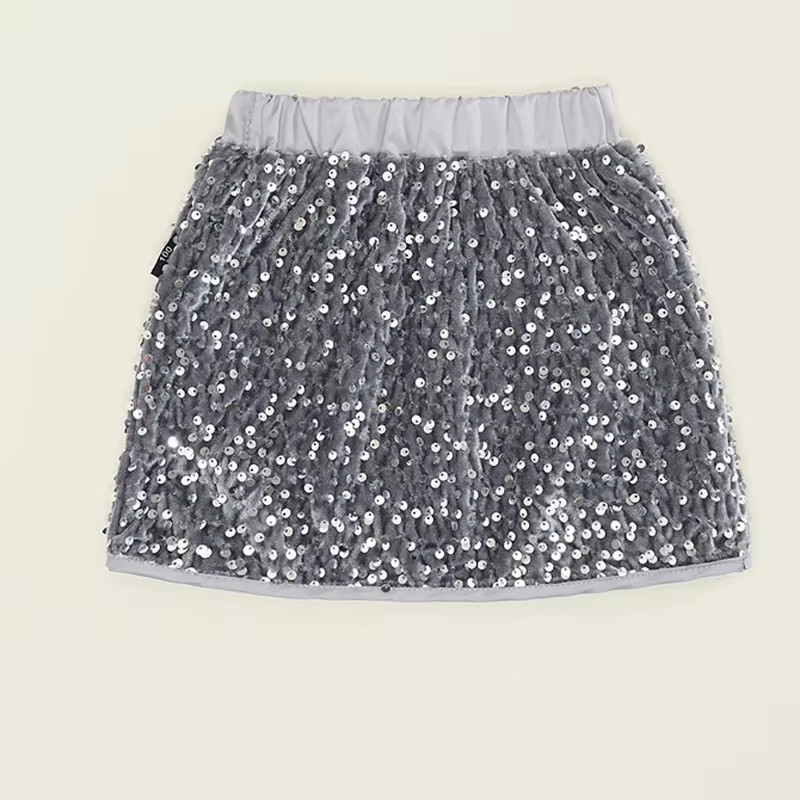 Jupe courte à paillettes pour filles, demi-jupe trapèze légère mode enfants version coréenne nouvelle collection printemps été polyvalente ajustement parfait 4 6 ans