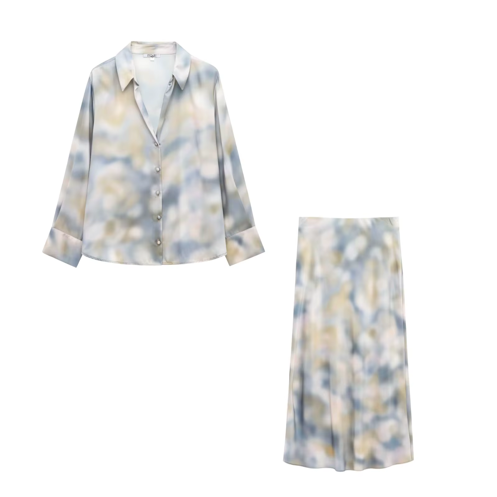 Ensemble jupe en soie tie-dye élégant et confortable pour femme