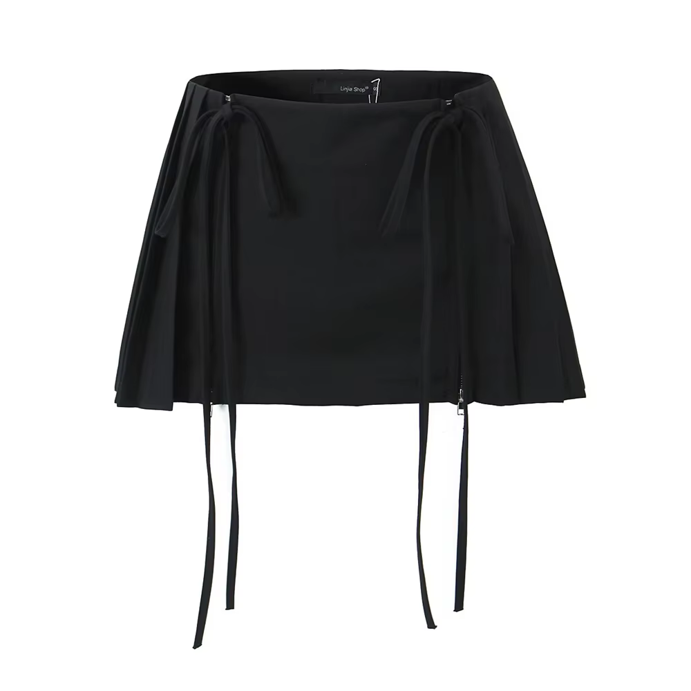 EllYANEllTIAN-Mini Jupe Trapèze Plissée pour Femme