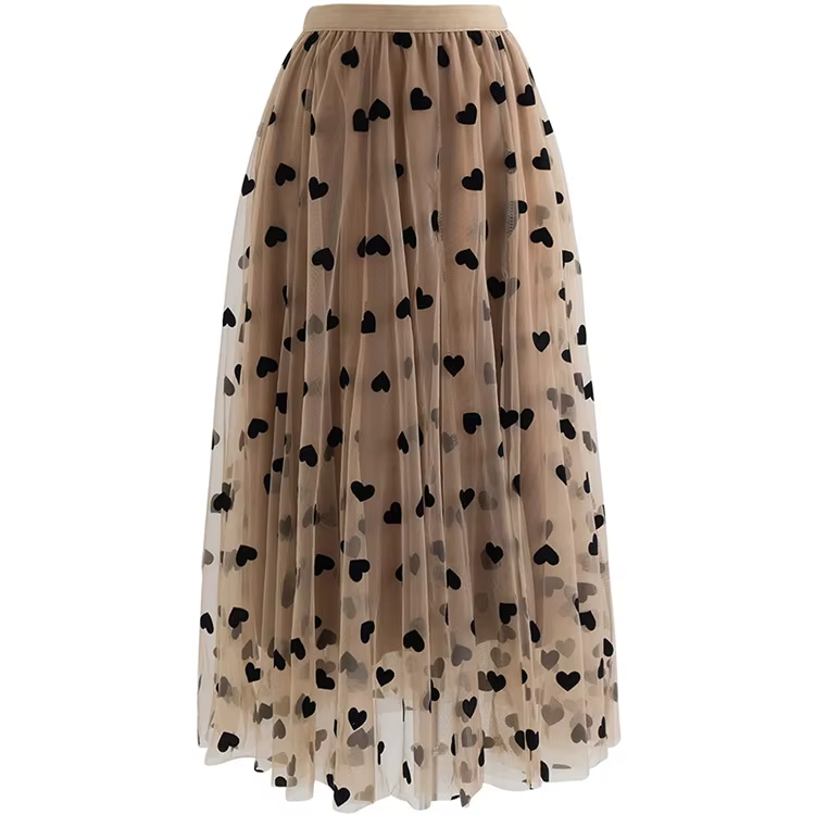 Jupes femmes français rétro maille 2026 taille haute Midi a-ligne jupe en peluche en forme de coeur moelleux