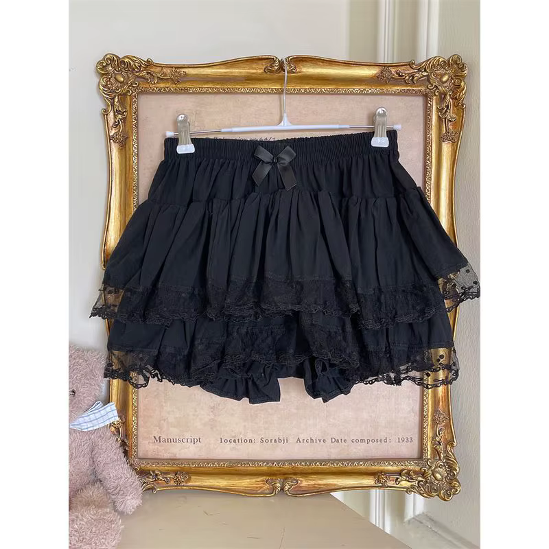 Mini-jupe rétro japonaise pour femmes, jupe vintage en dentelle, style Kawaii Lolita, jupe tendance des années 2000, tenues chics, nouveauté