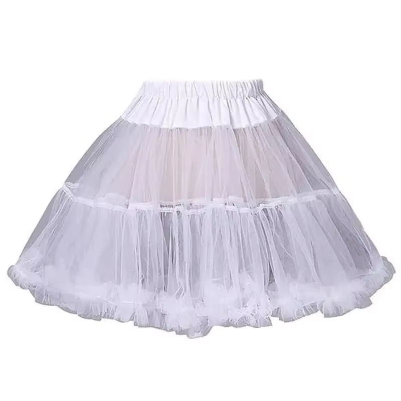 Jupe élastique pour femmes en acétate tricoté, mini tutu blanc pour soirées costumées et spectacles de danse, jupon court fantaisie pour mariages et événements festifs