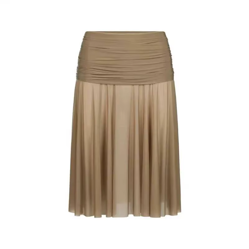 Jupe plissée polyester romantique avec dentelle pour femmes parties et occasions spéciales printemps automne