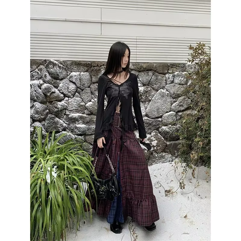Jupe longue trapèze à carreaux pour femme style vintage Y2K streetwear coréen mode emo années 2000 vêtements trashy 2026 trapèze coton polyester trapèze trapèze trapèze trapèze trapèze trapèze trapèze trapèze trapèze trapèze trapèze trapèze trapèze trapèze trapèze trapèze trapèze trapèze trapèze tra