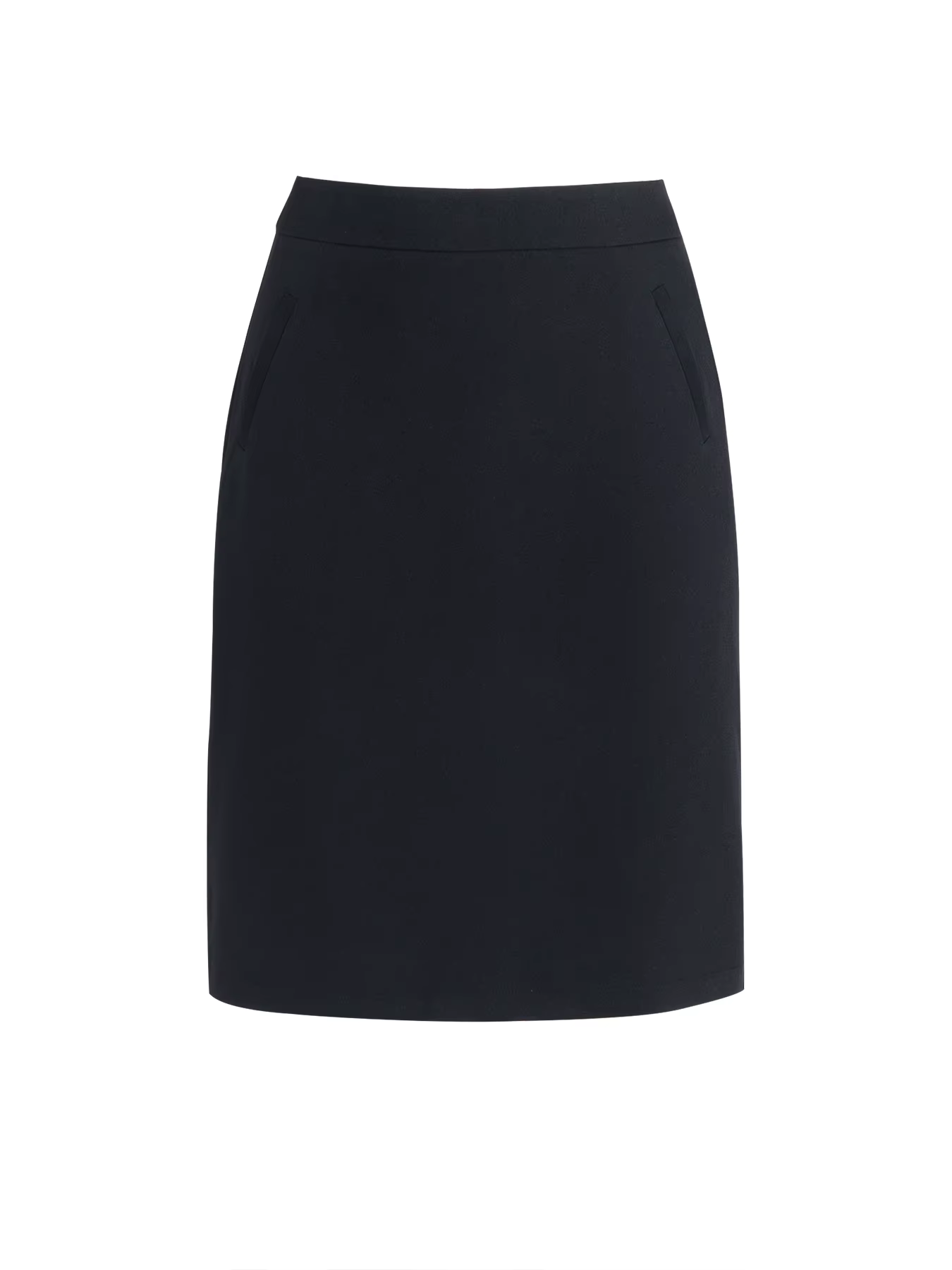 Jupe midi pour femme, taille haute, coupe droite, ligne A, avec poches, noire, décontractée, pour le printemps et l'été, tenue de bureau, élégante