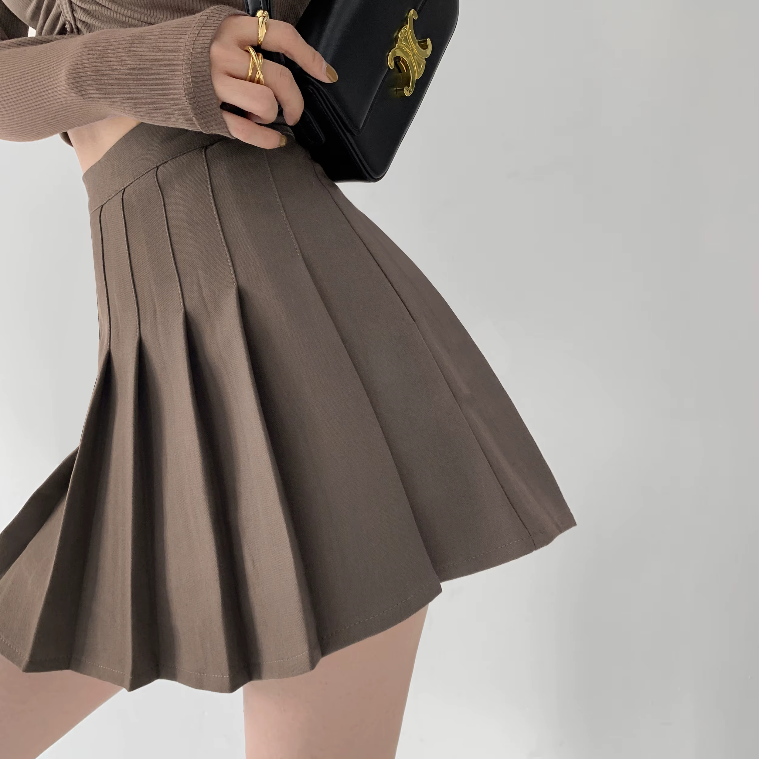 Nouvelle Jupe plissée pour femmes 2026 Mini jupes école japonaise taille haute Kawaii mignon gris