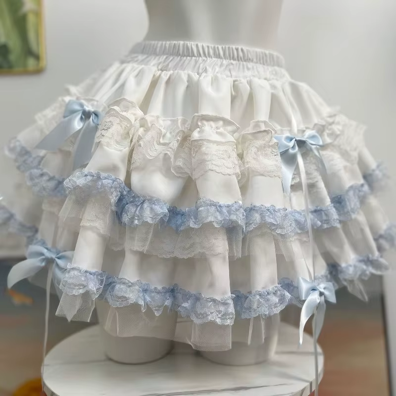 2025 Faldas Mujer De Moda jupes pour femmes Patchwork dentelle douce Jupe mode a-ligne japonaise Saia Lolita Style