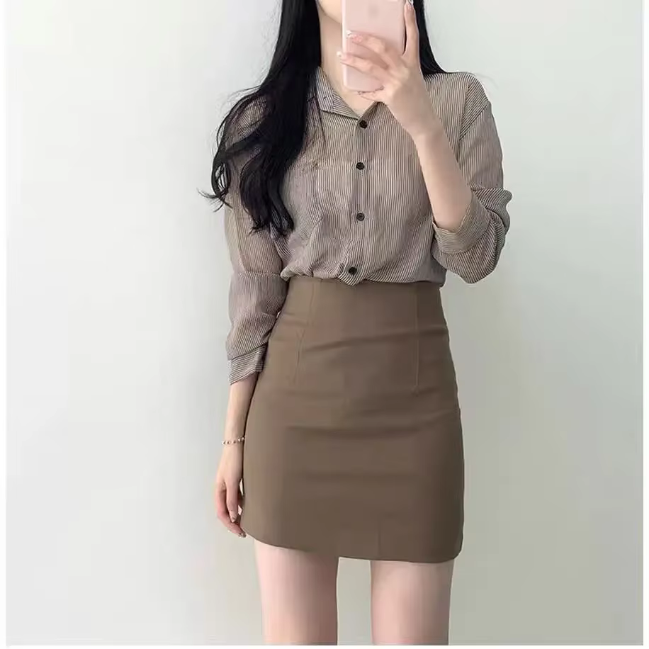Mini jupe courte taille haute pour femme