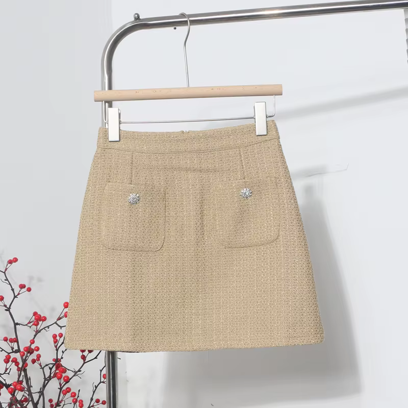 Jupes courtes trapèze en Tweed pour femmes