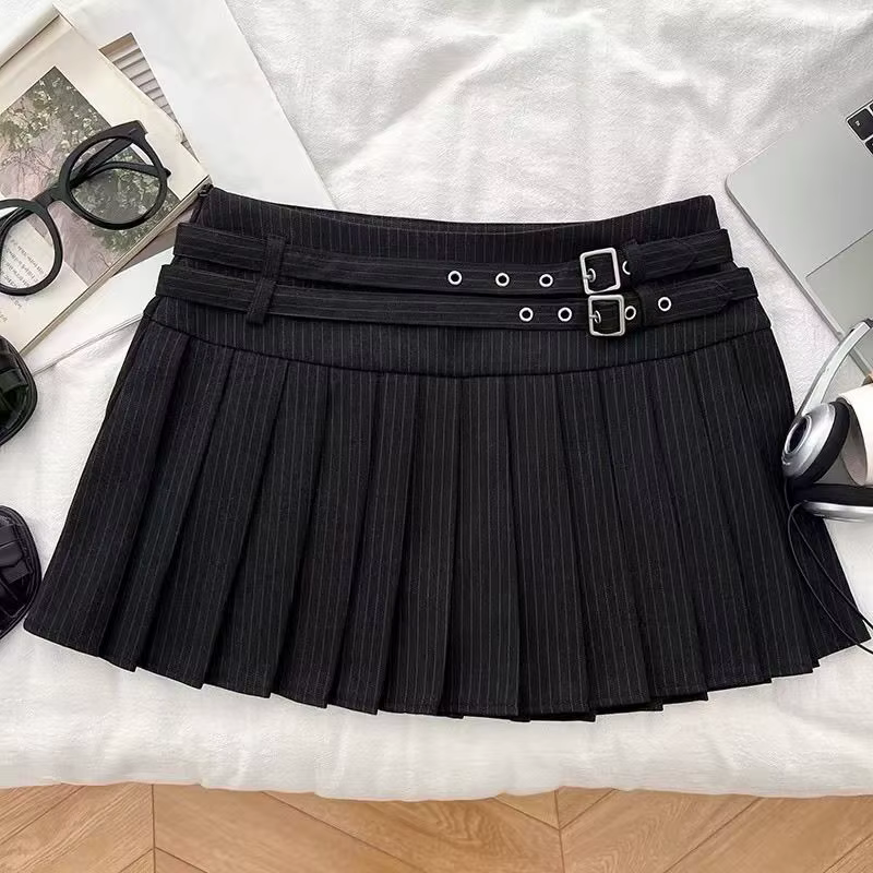 Mini-jupe rayée preppy pour femme