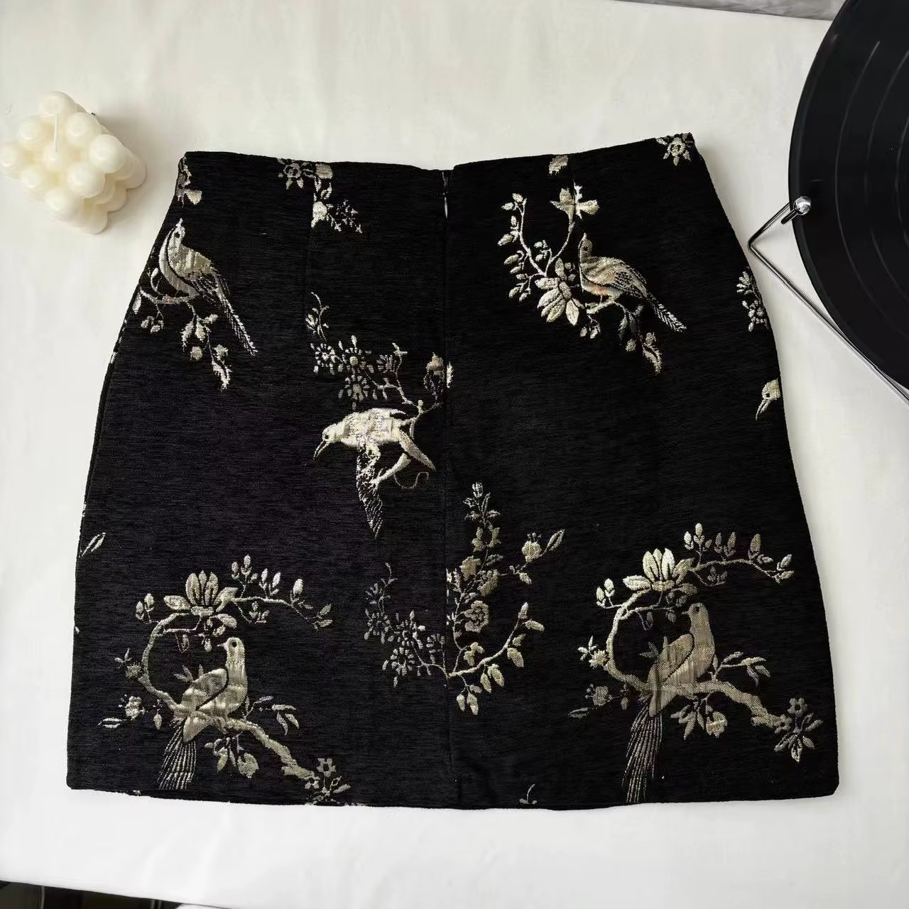 Mini jupe de style chinois pour femme