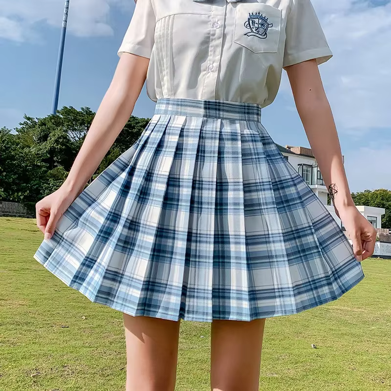 JKPlaid jupe Style japonais taille haute Original