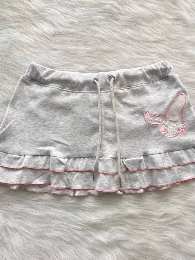 Jupe KOSAHIKI Y2K Harajuku Grunge Mini Brodée Avec Volants Pour Filles Occasions Spéciales