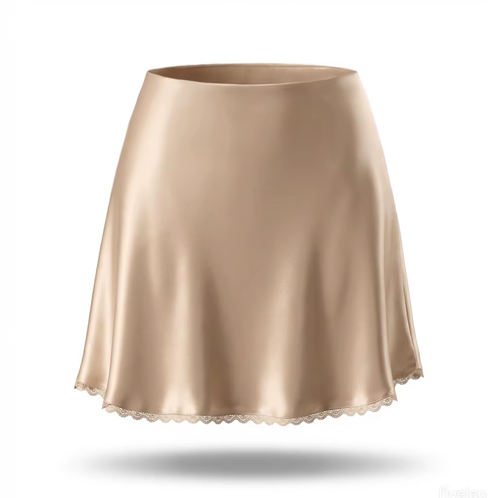 Nouvelle jupe courte évasée en dentelle sexy et élastique à taille haute pour femmes