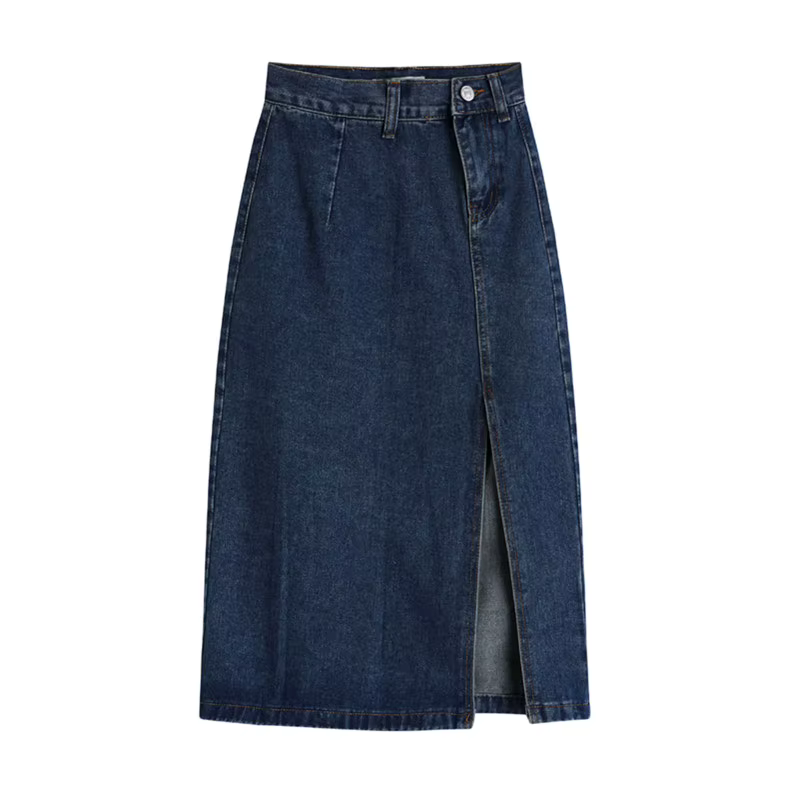 Jupe crayon mi-longue en jean pour femme
