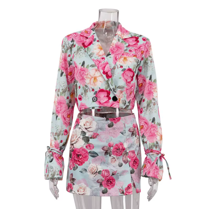 Tenue jupe imprimée florale pour femmes