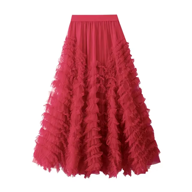 Jupe Maxi en Tulle à Plusieurs Niveaux pour Femme