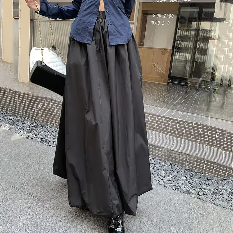 Nouvelle jupe moelleuse BIYABY pour femmes, haute taille, longue, streetwear, couleur unie, style décontracté, polyester, occassions quotidiennes