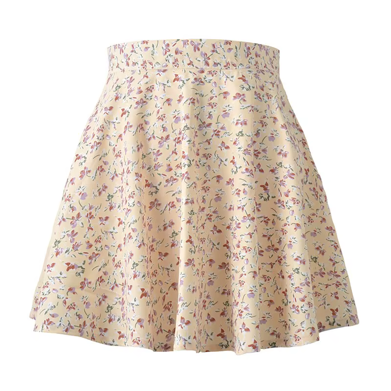 Mini jupe plissée à imprimé floral pour femmes style bohème taille haute courte sexy à volants pour la plage nouvelle collection été 2024