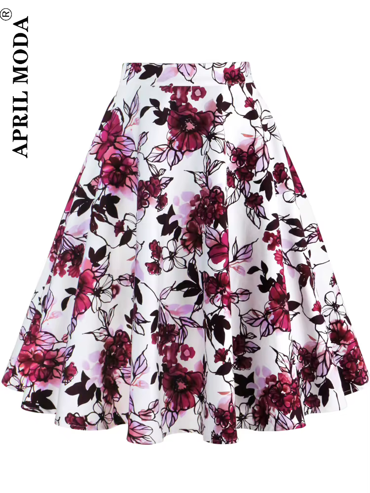 Jupe tunique vintage à pois pour femme