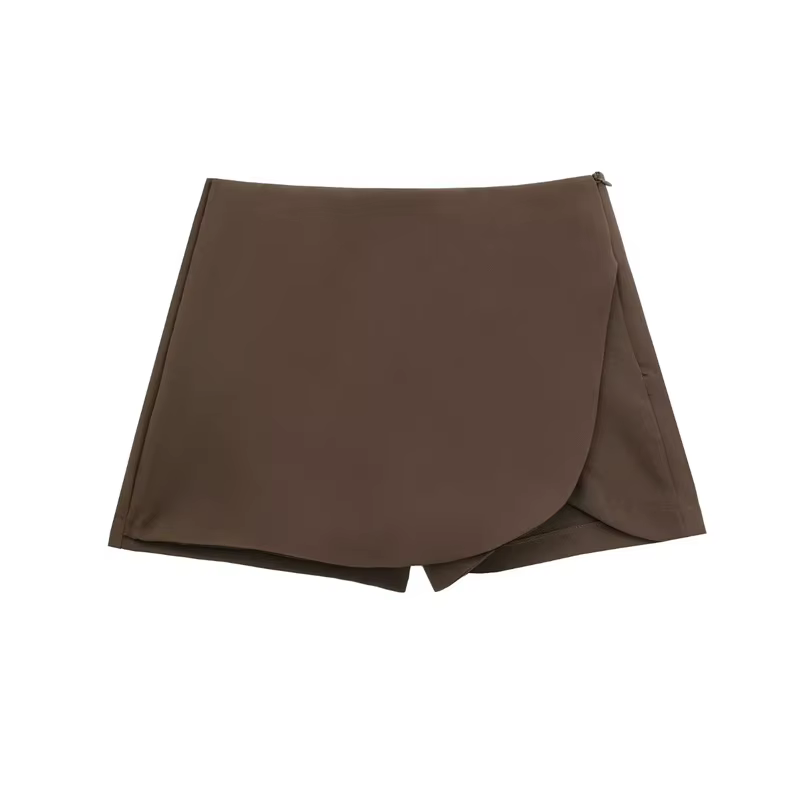 MUJER 2025 noir Mini jupe Shorts femme mode asymétrique