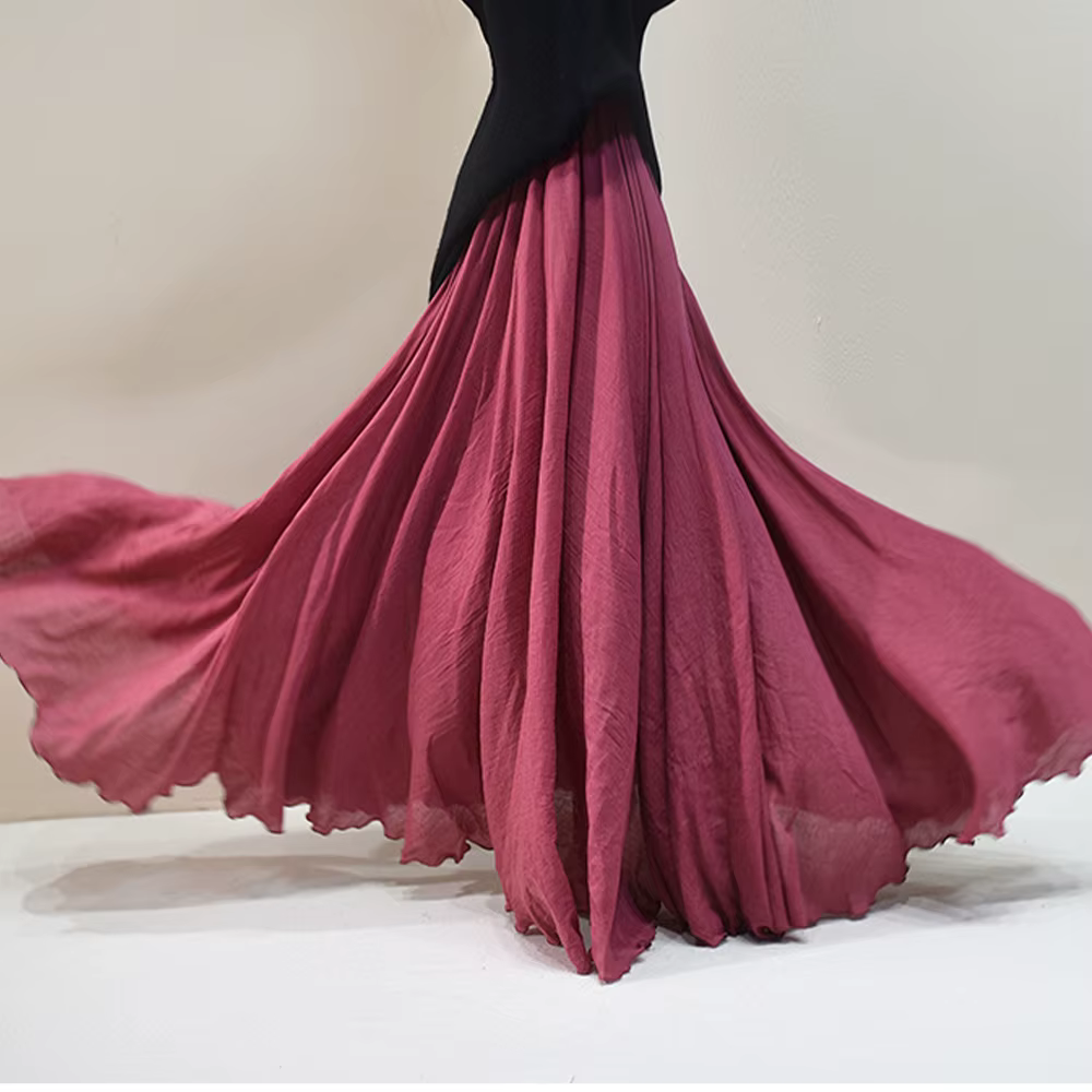 Jupe Maxi en coton et lin pour femmes