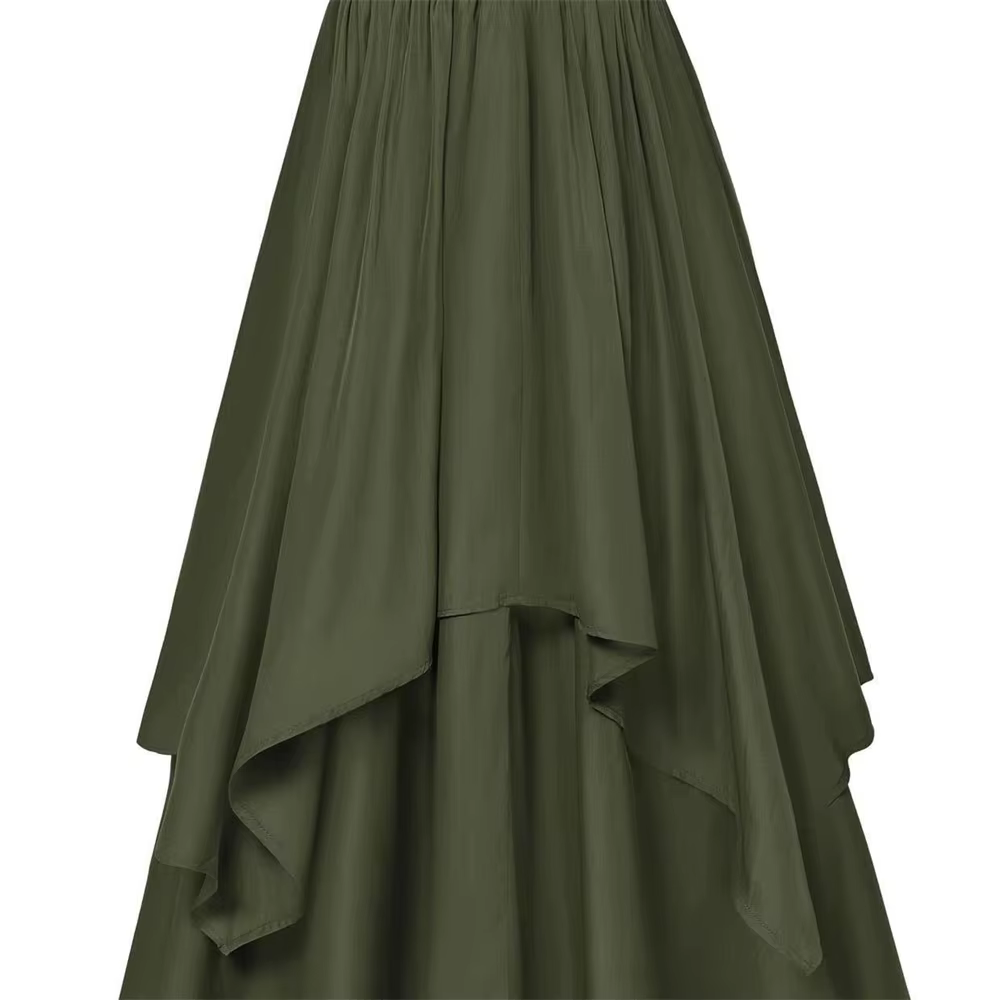 Jupe longue vintage à volants pour femme