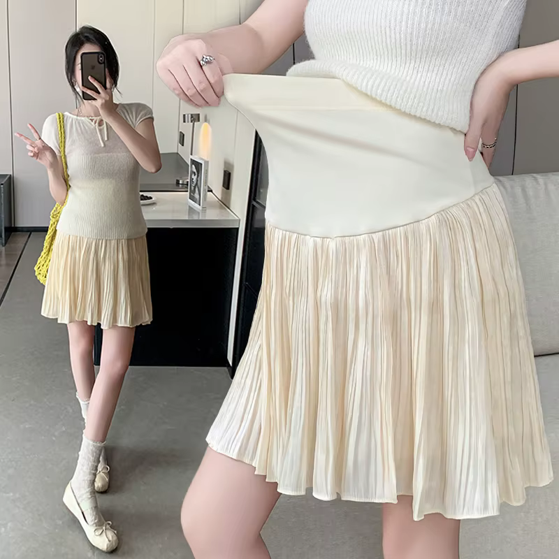 Mini jupe en mousseline de soie pour femme enceinte