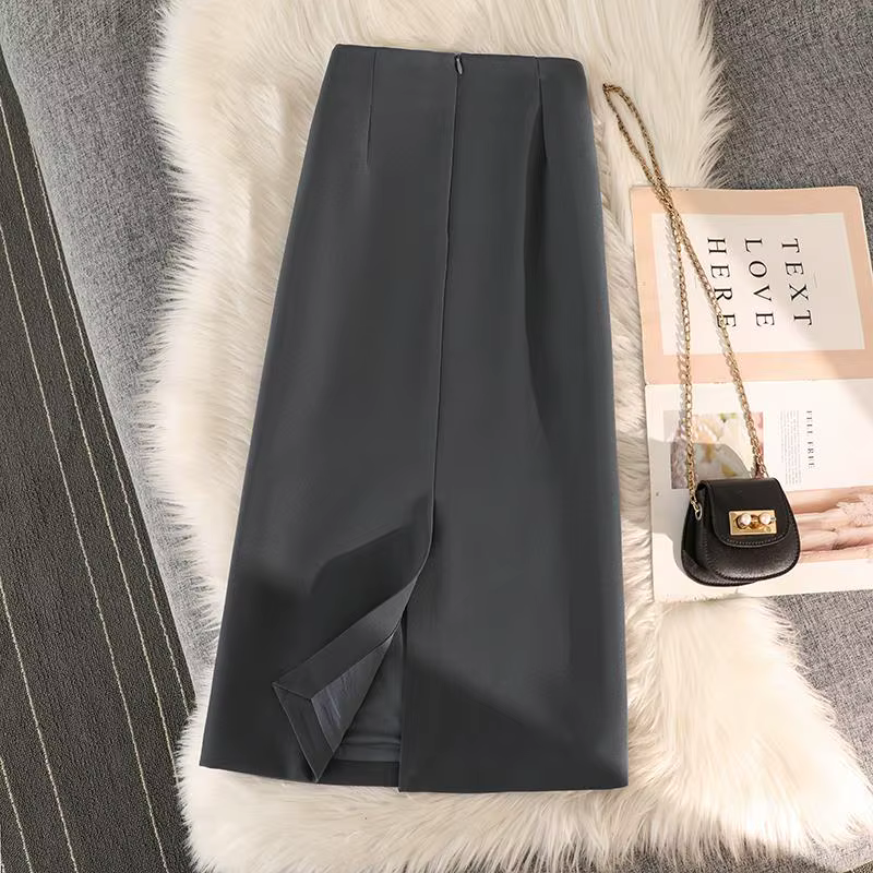 Jupe crayon taille haute zippée au dos pour femme